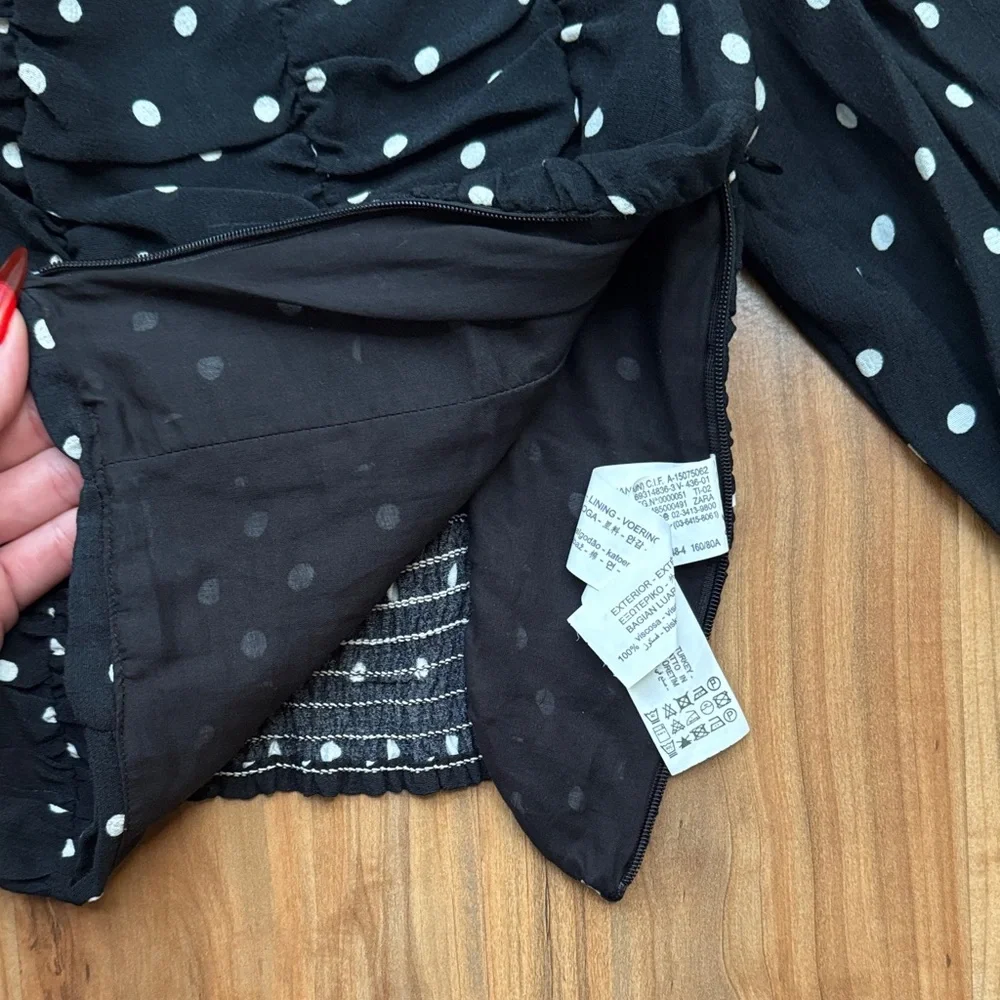 Zara • Black and White Polka Dot Blouse - Picture 3 of 5